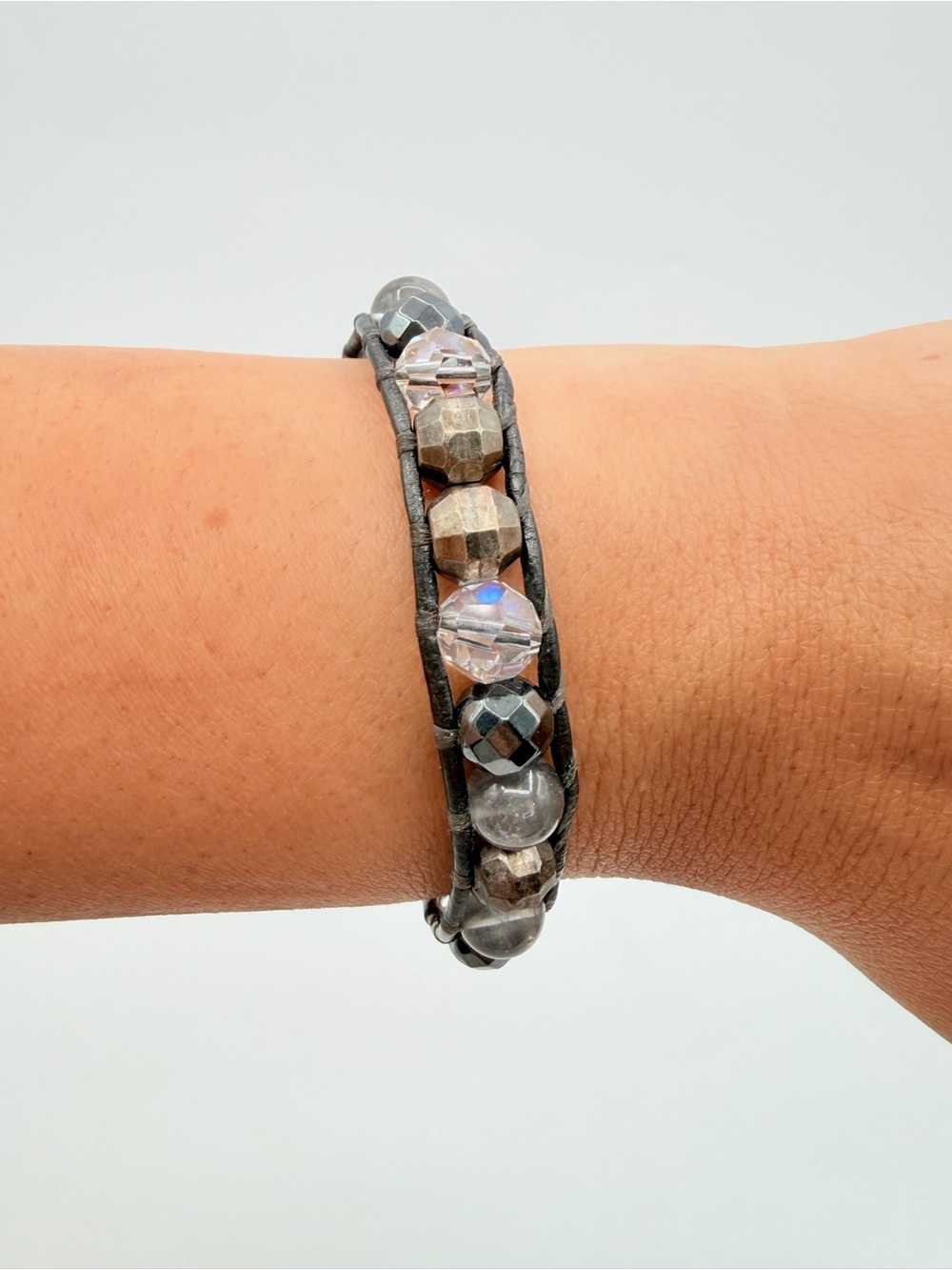 Chan Luu 925 Sterling Silver Leather Wrap Bracelet